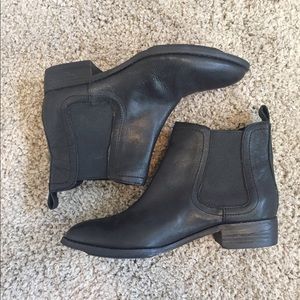 Black Leather Ankle Booties